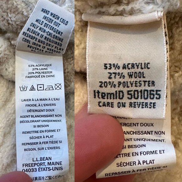 L.L.Bean Women’s Wool Blend Stripe Sweater Jumper Neutral Multistripe Size L - Picture 6 of 14